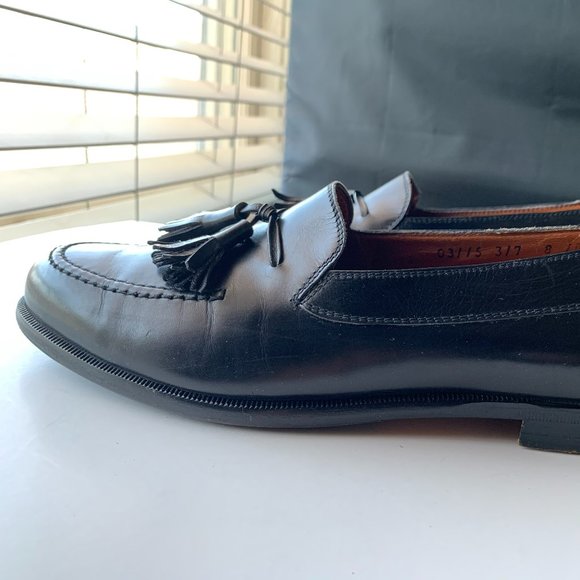 Salvatore Ferragamo Black Leather Tassel Flat Loafers Slip On 8D Made in Italy - Picture 7 of 13